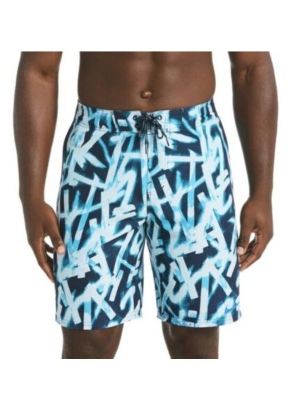 Nike Glow Diverge 9" Board Shorts Swim Trunks, Blues, Size Large
